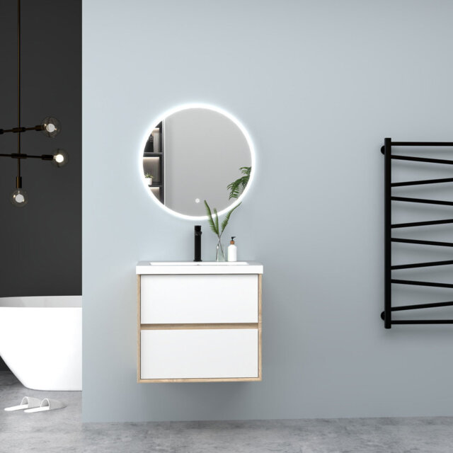 600mm Bathroom Vanity Unit with Basin Sink 2 Soft-close Drawers