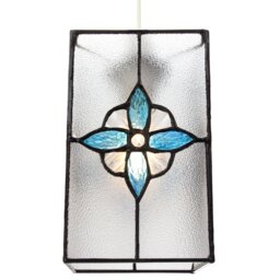 Traditional Glass Tiffany Style Pendant Light Shade with Colou Panels