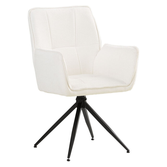 Upholstered Dining Chair In White