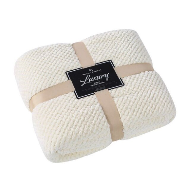 Teddy Popcorn Waffle Throw Blanket Soft Warm Cosy Lightweight Waffle Decorative Blanket for Sofa Couch Bed Bedroom Living Room