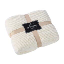 Teddy Popcorn Waffle Throw Blanket Soft Warm Cosy Lightweight Waffle Decorative Blanket for Sofa Couch Bed Bedroom Living Room