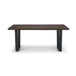Armor Oak Solid Wood Top Metal Base Dining Table