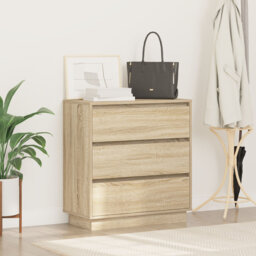 Bedside Cabinet With LED 71X34,5X75 Cm Engineered Wood
