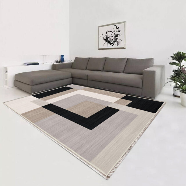 Traditional Persian Printed Area Rug & Runner, Non-Slip Washable Hallway Floor Carpet