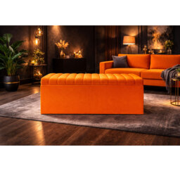 Royal Velvet Storage Ottoman Box with Hinged Lid - Lined Upholstered End of Bed Storage Bench - Soft  Close Storage Seat - Made in UK