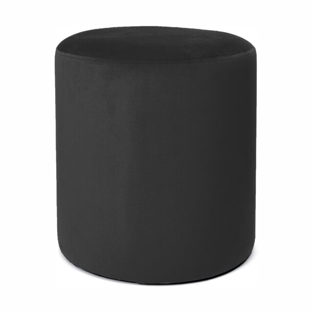 Hensel 28cm Wide Velvet Round Solid Colour Pouffe Ottoman