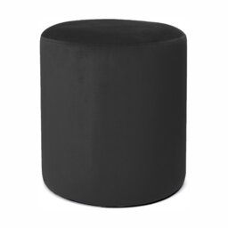 Hensel 28cm Wide Velvet Round Solid Colour Pouffe Ottoman