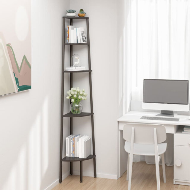 180cm H x 45.5cm W Steel Corner Bookcase