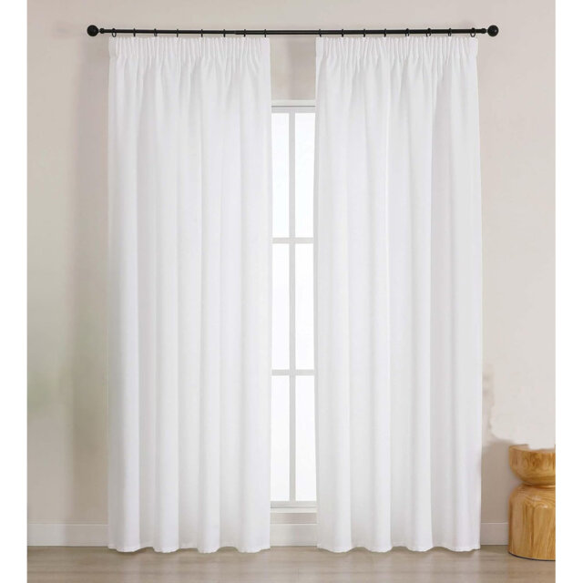140Wx220L Farmhouse Faux Linen Textured Curtains 2 Panels,Semi Light Filtering Window Drapes for Living Room