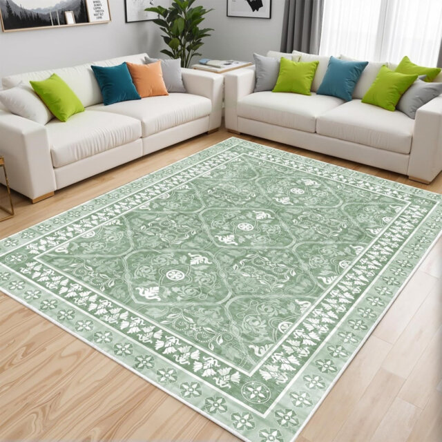 Anti-Slip Living Room Area Rugs, 200 X 290Cm, Green