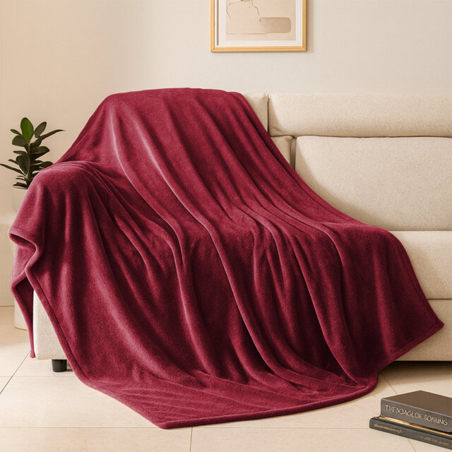 Fairmont Park Solid Color Lightweight, Warm Breathable, Soft Sherpa Fleece Blanket