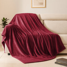 Fairmont Park Solid Color Lightweight, Warm Breathable, Soft Sherpa Fleece Blanket