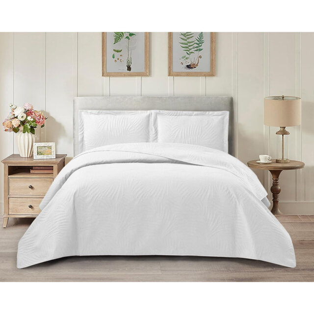 Microfiber Solid Colour Bedspread with Pillow Shams
