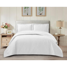 Microfiber Solid Colour Bedspread with Pillow Shams