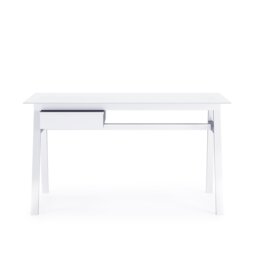 Birl Glass Top Metal Base Writing Desk