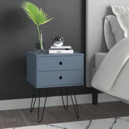 Kiefer Premium 2 Drawer Bedside Table - Stylish Two-Tone Nightstand, End Table