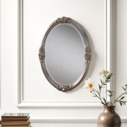 Astoria Oval Rose Detailed Wall Mirror