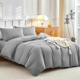 Super Soft Microfibre Reversible Plain Duvet Cover Set