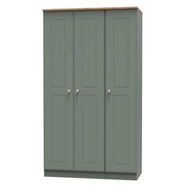 Conners 3 Door Wardrobe in Reed Green & Riviera Oak