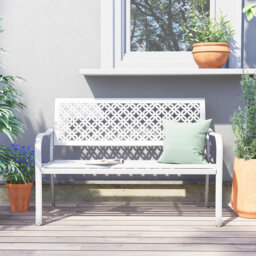 Red Barrel Studio Powder Coated Steel Garden Bench