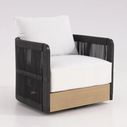 Rotatable Garden Lounge Chair with Cushion Patio or Conservatory Outdoor Swivel Patio Rotating Chair