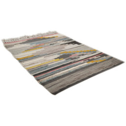 Wickley Handwoven Wool and Cotton Grey/Yellow Rug