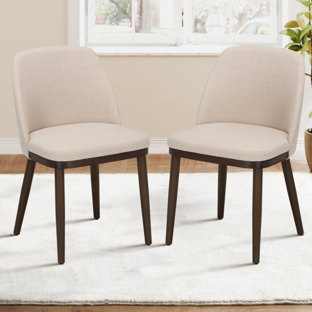 Breathable Fabric Dining Chair - Ergonomic Solid Wood Design, Multi-Scene Use