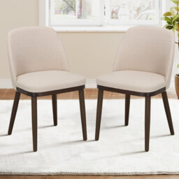 Breathable Fabric Dining Chair - Ergonomic Solid Wood Design, Multi-Scene Use