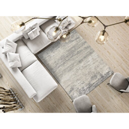 Adrial Marble Machine Woven Silver Area Rug