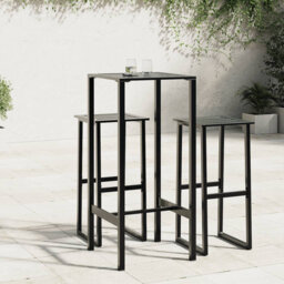 Bar Table Outdoor Pub Table Bistro Table Black Powder-Coated Steel