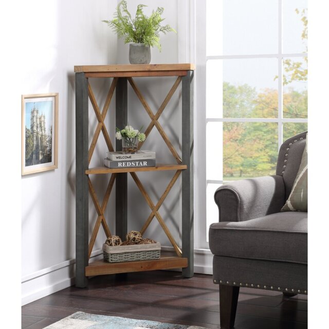 Meja 117Cm H x 68Cm W Steel Corner Bookcase