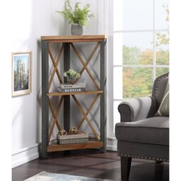 Meja 117cm H x 68cm W Steel Corner Bookcase