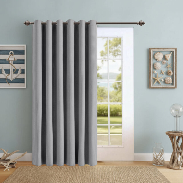 Aspire Homeware Linen 100% Blackout Single Panel Curtain for Noise Reduction and Light Blocking