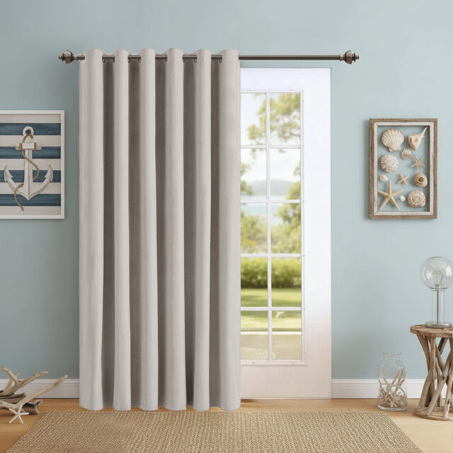 Aspire Homeware Linen 100% Blackout Single Panel Curtain for Noise Reduction and Light Blocking