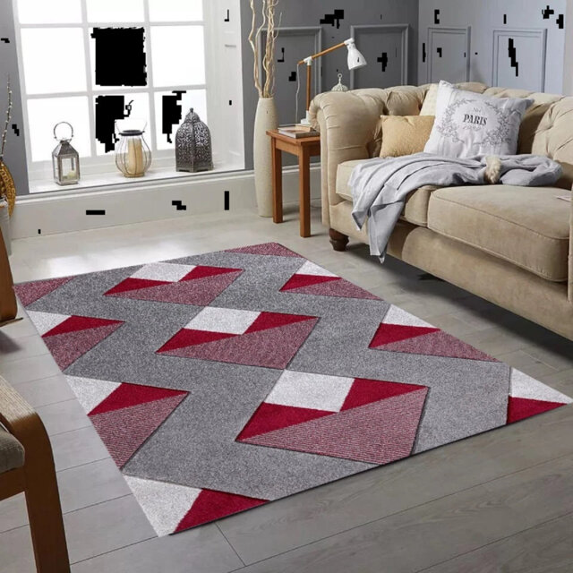 Modern Area Rug Diamond Style Zigzag Rugs For Living Room Bedroom Rug Soft Non Shedding Area Rug