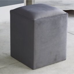 Henton 40cm Wide Velvet Square Solid Colour Pouffe Ottoman