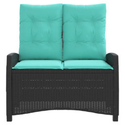Reclining Garden Bench With Cushions Poly Rattan