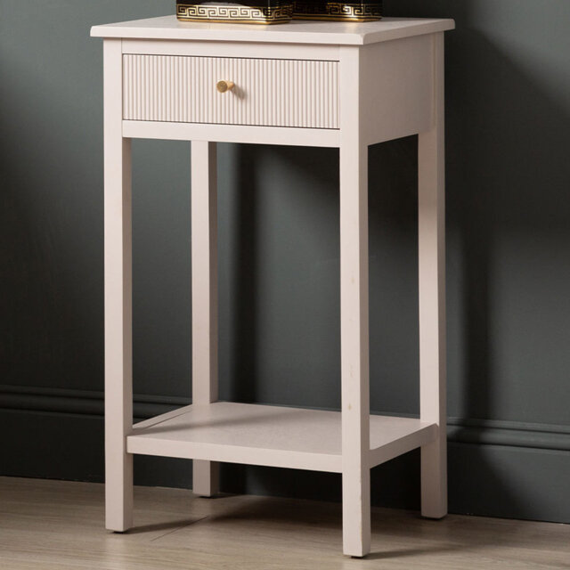 Flovilla 76cm Sofa Table, 1 Drawer Wooden Bedside End Table with Shelf Storage