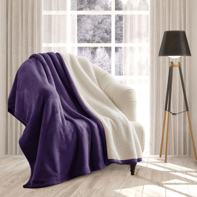 Reversible Sherpa Fleece Blanket - Ultra-Soft, Warm & Cozy All-Season Comfort