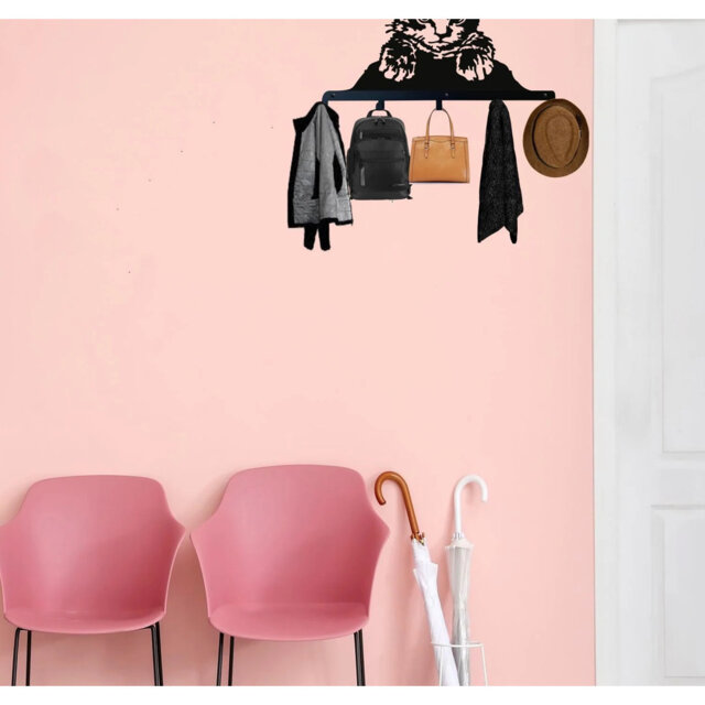 Metal Wall Organizer with Key Hooks