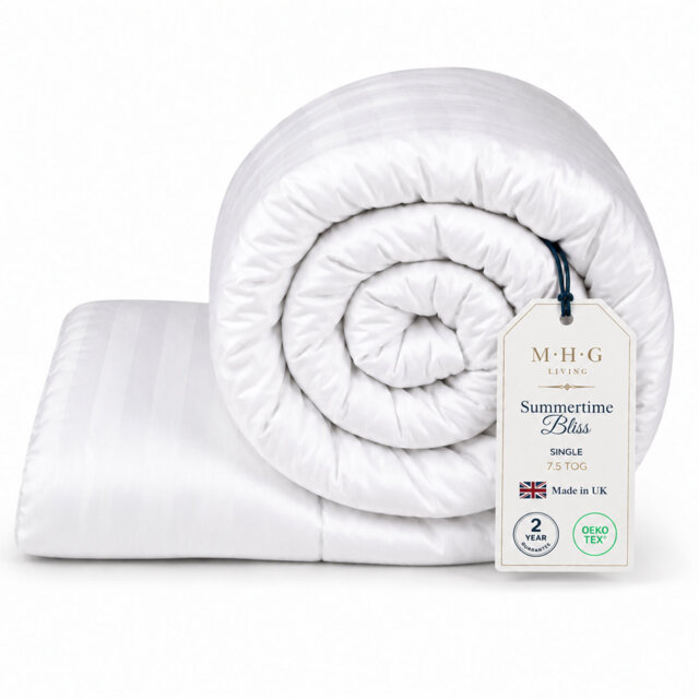 MHG Living Summer Microfibre Duvet 7.5 Tog with Breathable Hypoallergenic Hollowfibre Filling Cooling- Single/Double/King/Super King
