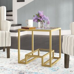 Glass Top Frame End Table