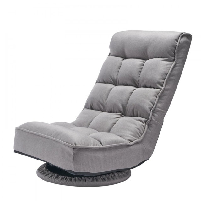 Swivel Floor Gaming Chair, 360-Degree Rotating Floor Chair with 4 Adjustable Position Folding Backrest and Lumbar Support, Folding Video Reclining Sof