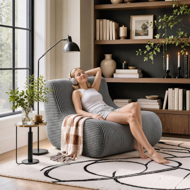 Cotton Blend Bean Bag Lounger