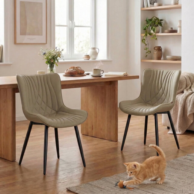 Comfortable Padded Dining Chairs with Back Easy Assembly Upholstered Side Chair, Accent Chairs for Kitchen, Dining Room