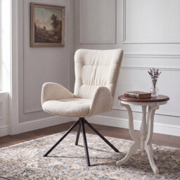Upholstered Swivel Accent Chair with Tufted Seat