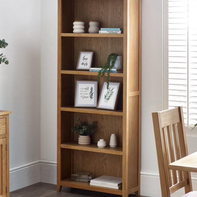 Henryson 190cm H x 80cm W Wood Standard Bookcase