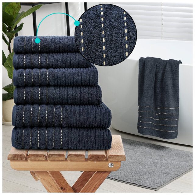 6 Pack Hotel Quality Cotton Towel Set - Soft, Thick, Absorbent Family Towels Pack with 2 Bath, 2 Hand, 2 Washcloths