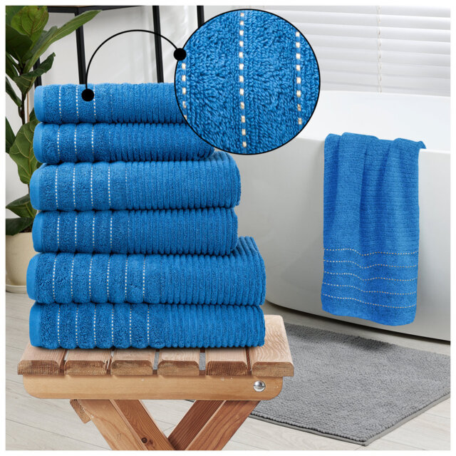 6 Pack Hotel Quality Cotton Towel Set - Soft, Thick, Absorbent Family Towels Pack with 2 Bath, 2 Hand, 2 Washcloths