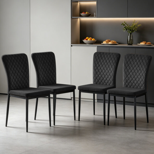 Modern High Back Velvet/Suede Armless Dining Chair with Diamond Tufting